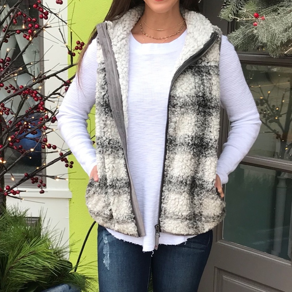 Dylan Grey Plaid Vest